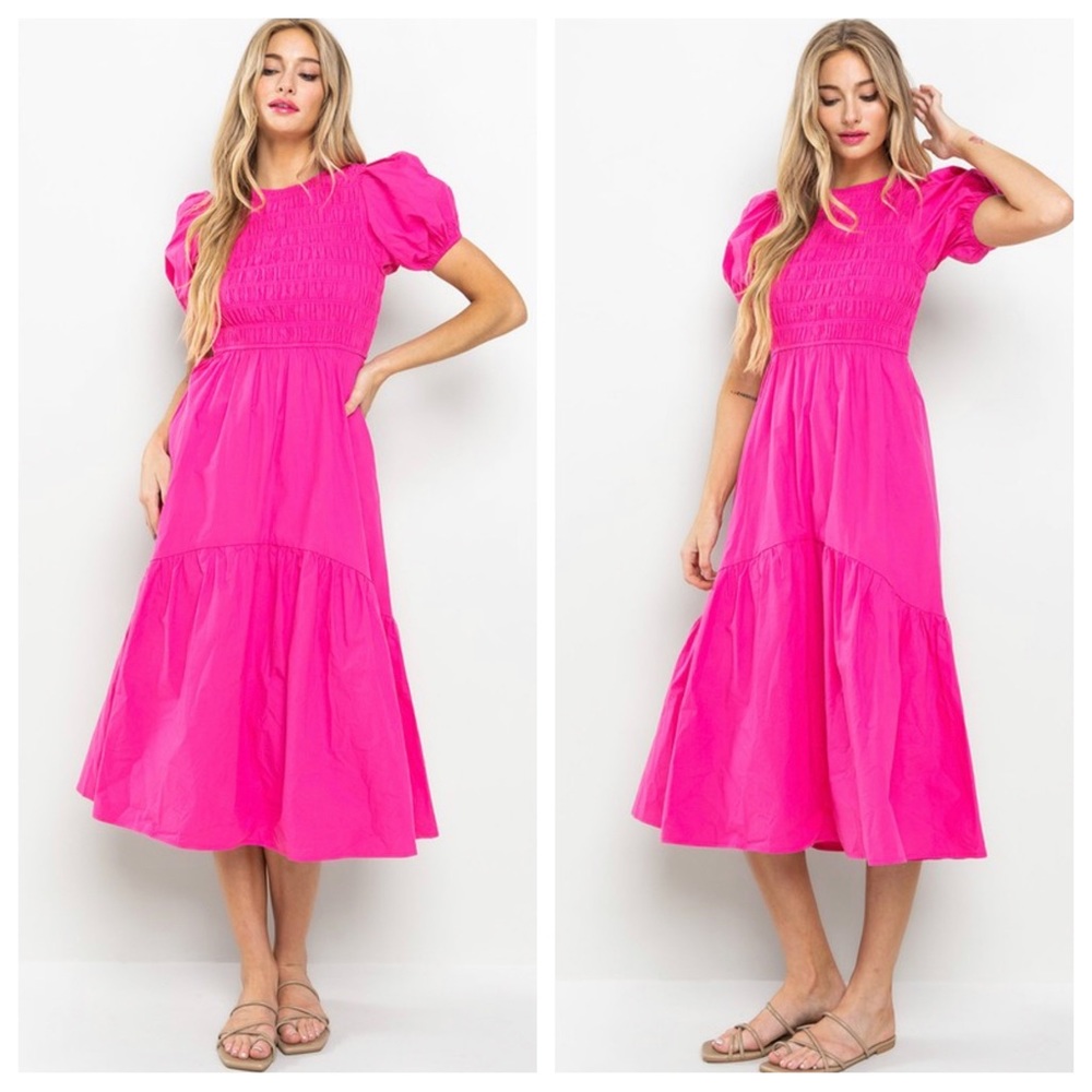 36 Boho Smocking Detail Tiered Maxi Dress - Picture 2 of 3